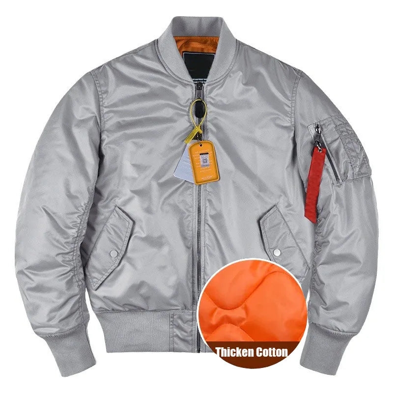Winter Men's Bomber Jacket Thicken Warm Outerwear Outdoor Baseball Uniform Coat Large Size for Male