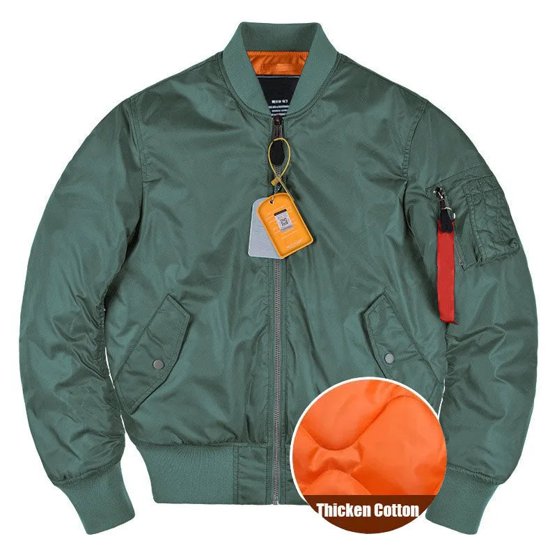 Winter Men's Bomber Jacket Thicken Warm Outerwear Outdoor Baseball Uniform Coat Large Size for Male