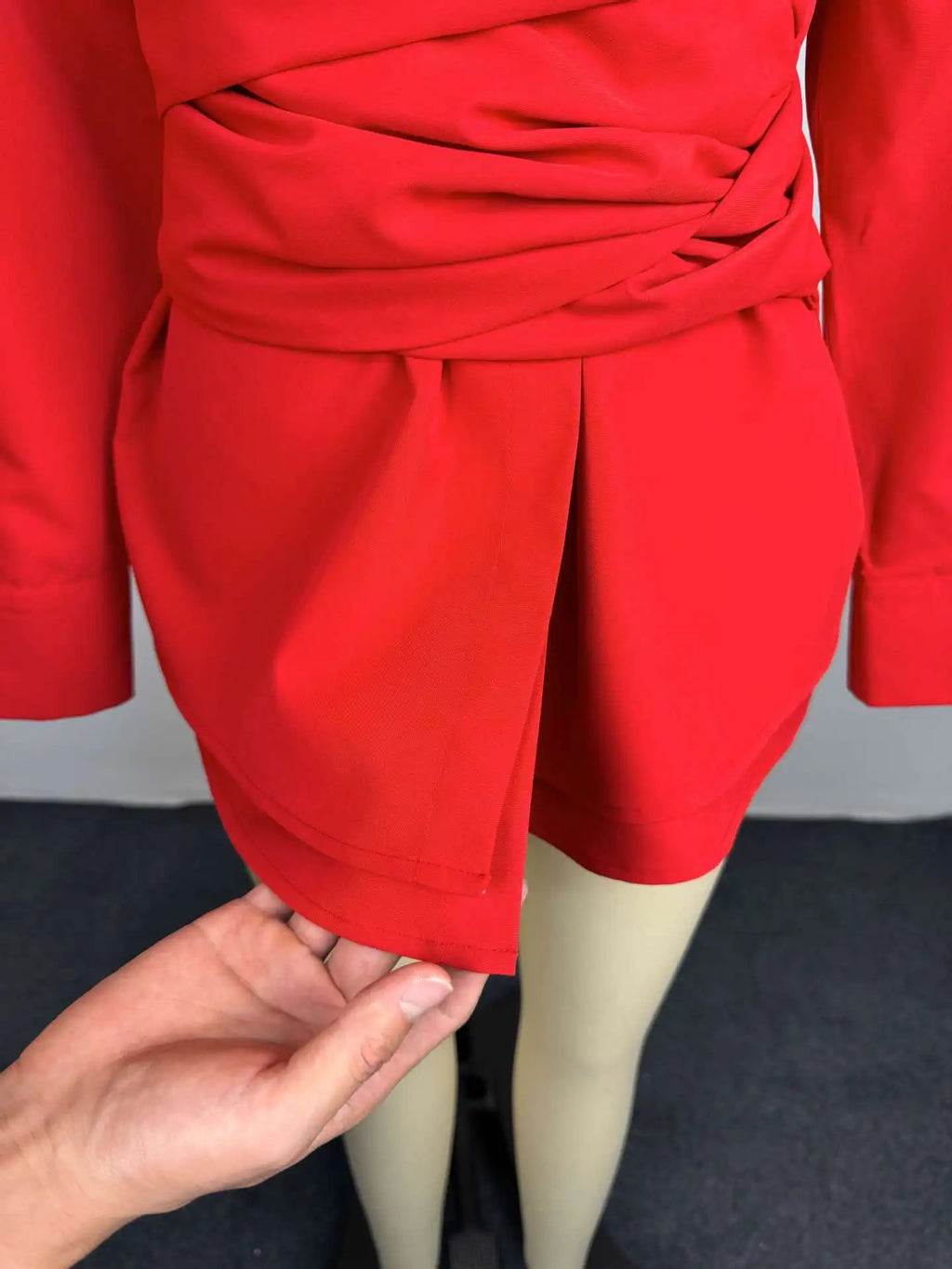 BJTZ 2026 Spring Summer Women Solid Color Tie Waist Slim Long Sleeve Shirt Elegant Casual Tops