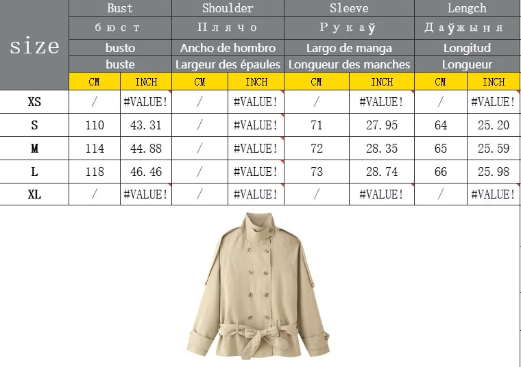 Women Vintage Chic Trench Khaki Coat Women Solid Stand Collar Double Breasted Belt Bow Coat Female Fashion Spring Summer Outwear