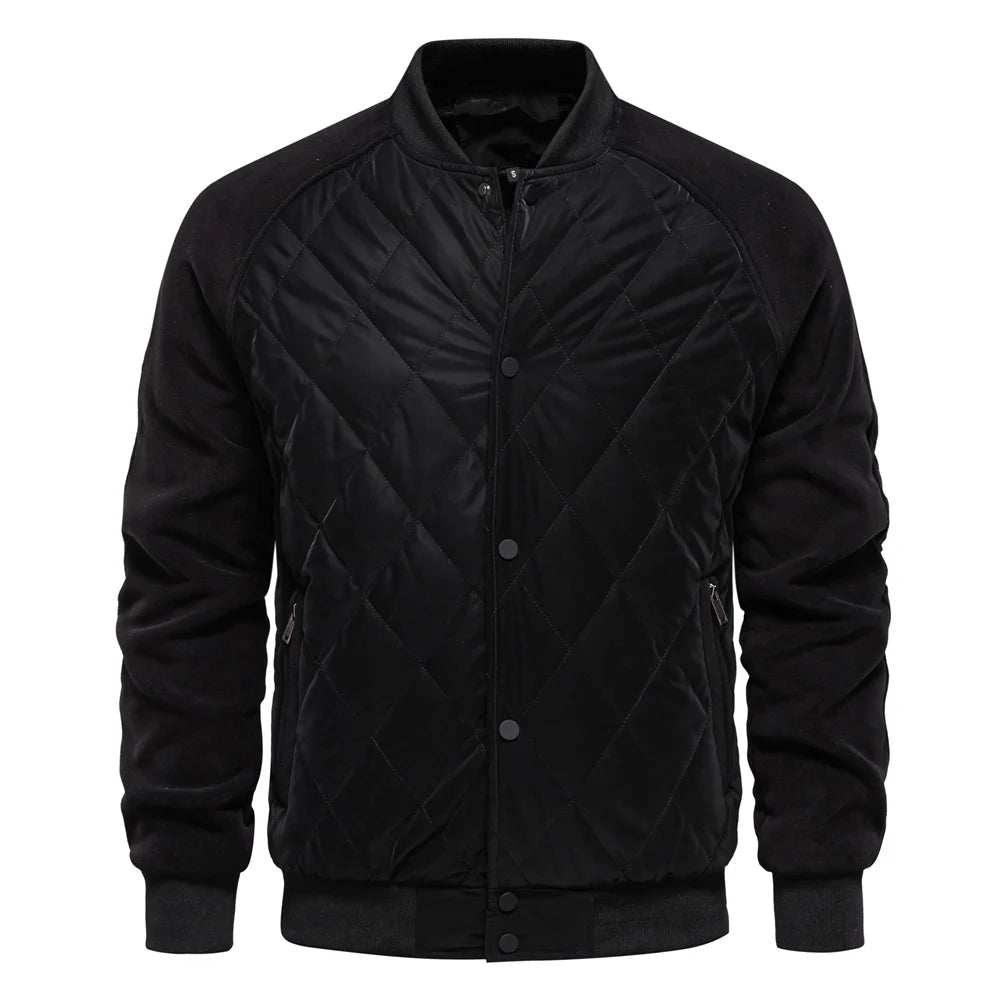 AIOPESON Mens Patchwork Thick Fleece Lined Baseball Bomber Jacket Winter Warm Outwear Jackets Coats for Men