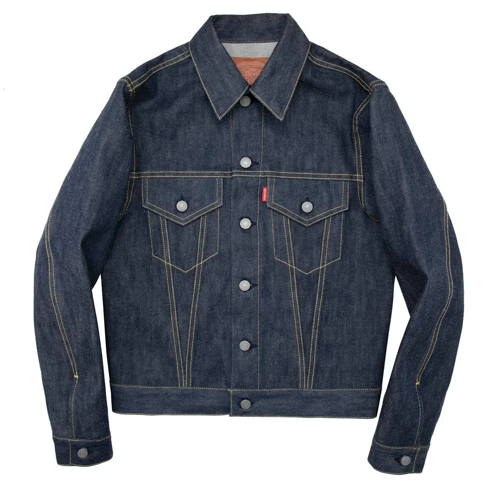 Red Tornado Type 3 Trucker Jean Jacket 557XX Red Selvedge Raw Denim Coat For Men