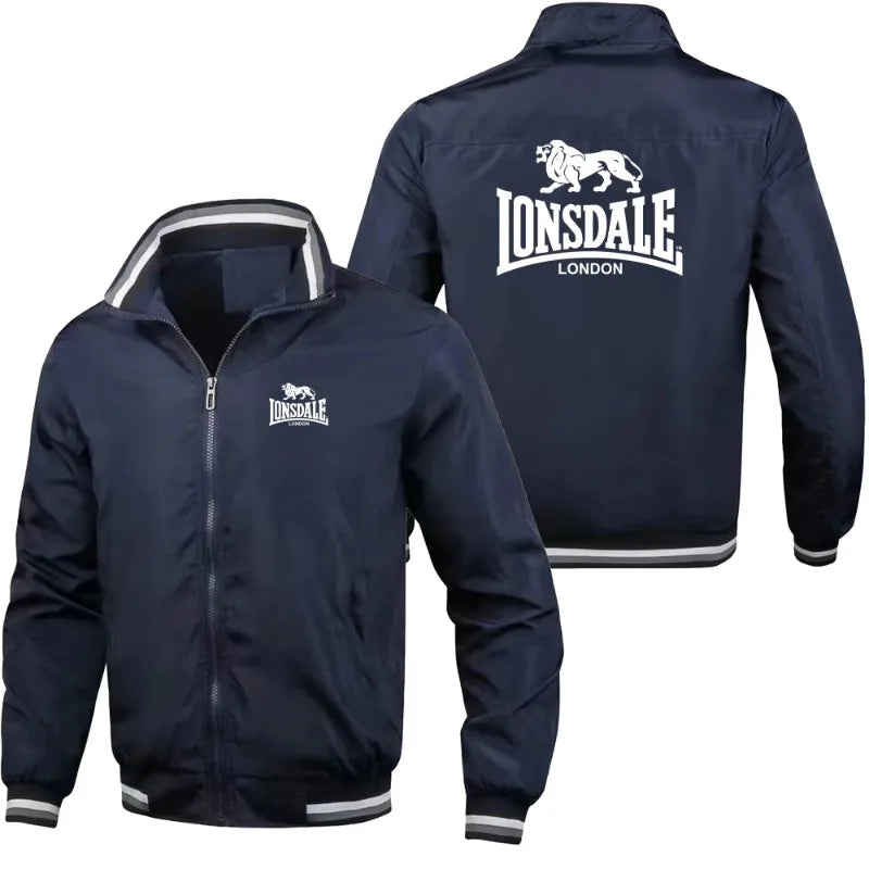 LONSDALE Men's Fashion Street Jacket Spring Autumn Windproof Stand Collar Zipper Outdoor Casual Coat Men's Outerwear